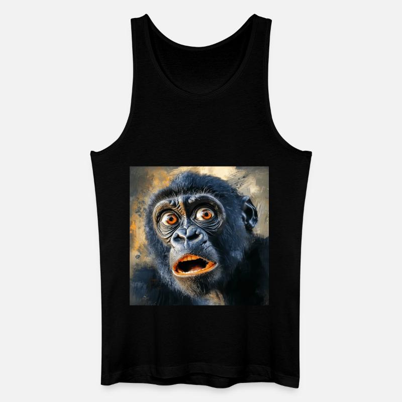 Gorilla - Männer Bio Tank Top - Schwarz