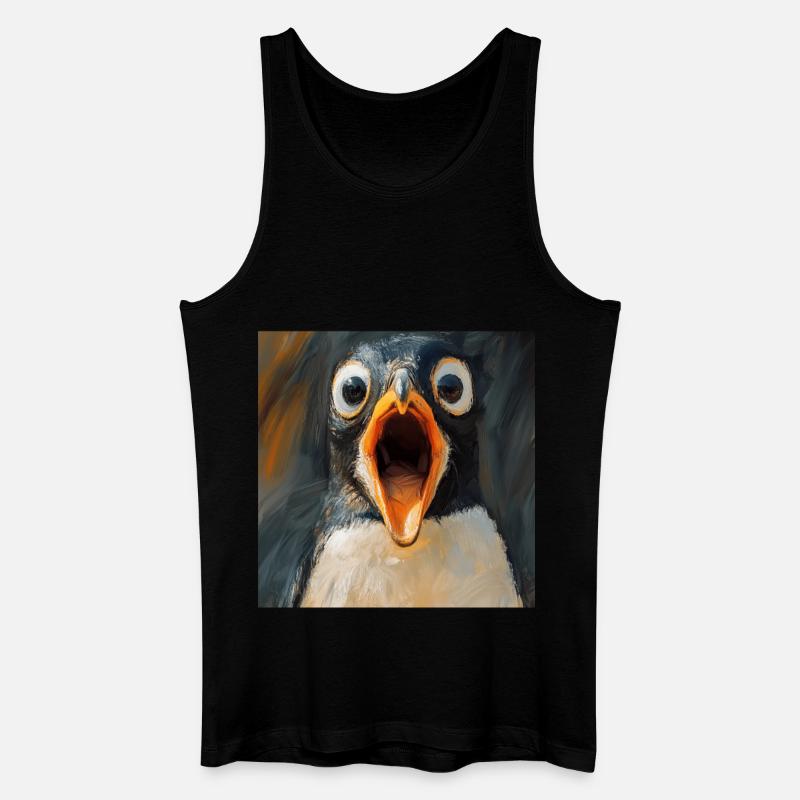 Pinguin - Männer Bio Tank Top - Schwarz
