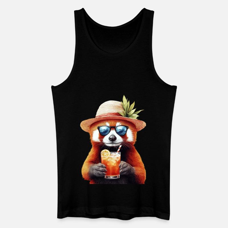 Roter Panda - Männer Bio Tank Top - Schwarz