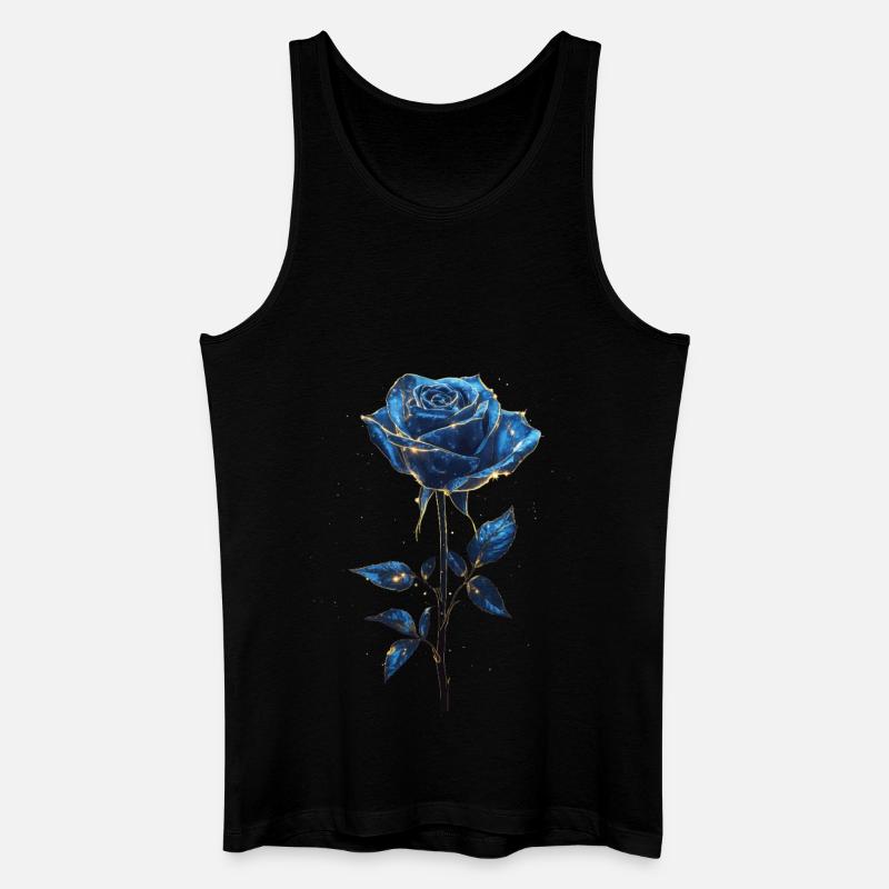 Blaue Rose - Männer Bio Tank Top - Schwarz