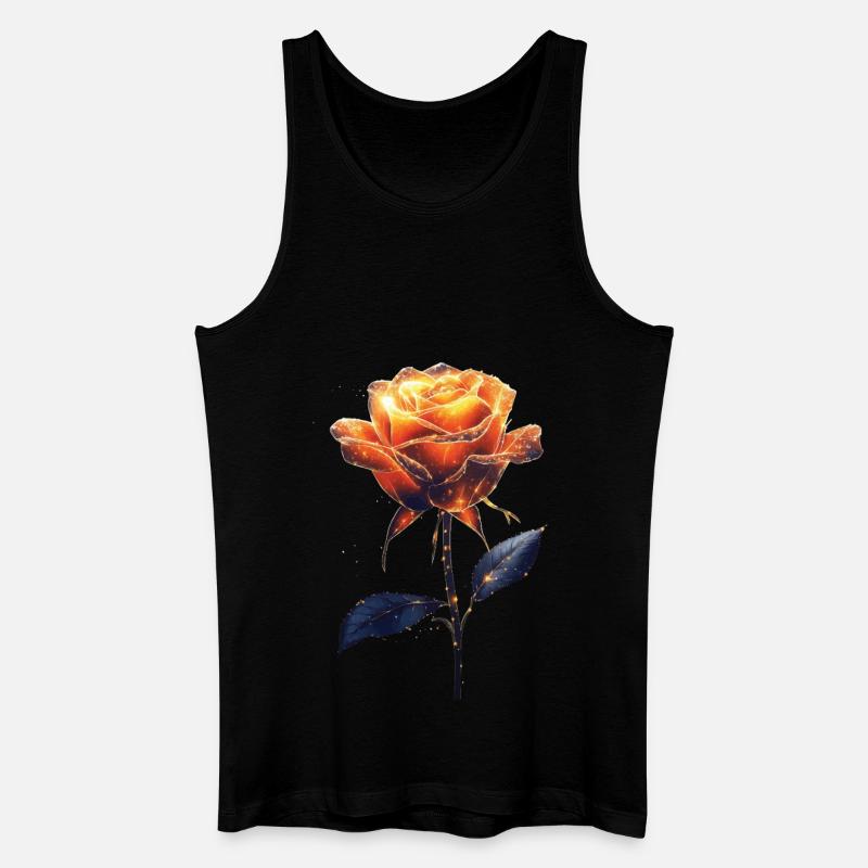 Orange Rose - Männer Bio Tank Top - Schwarz