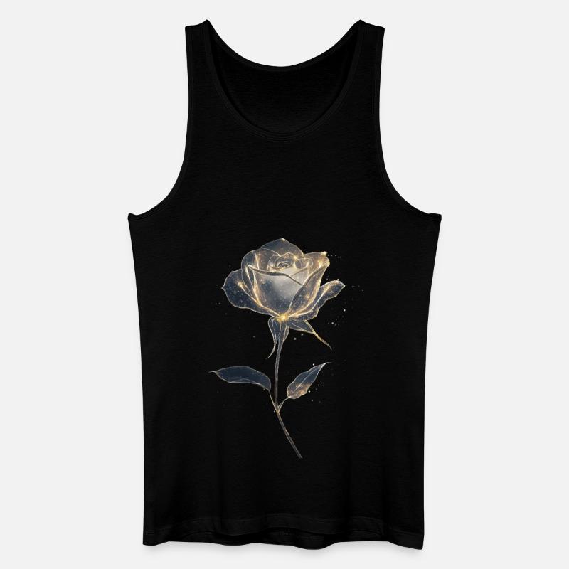 Weiße Rose - Männer Bio Tank Top - Schwarz