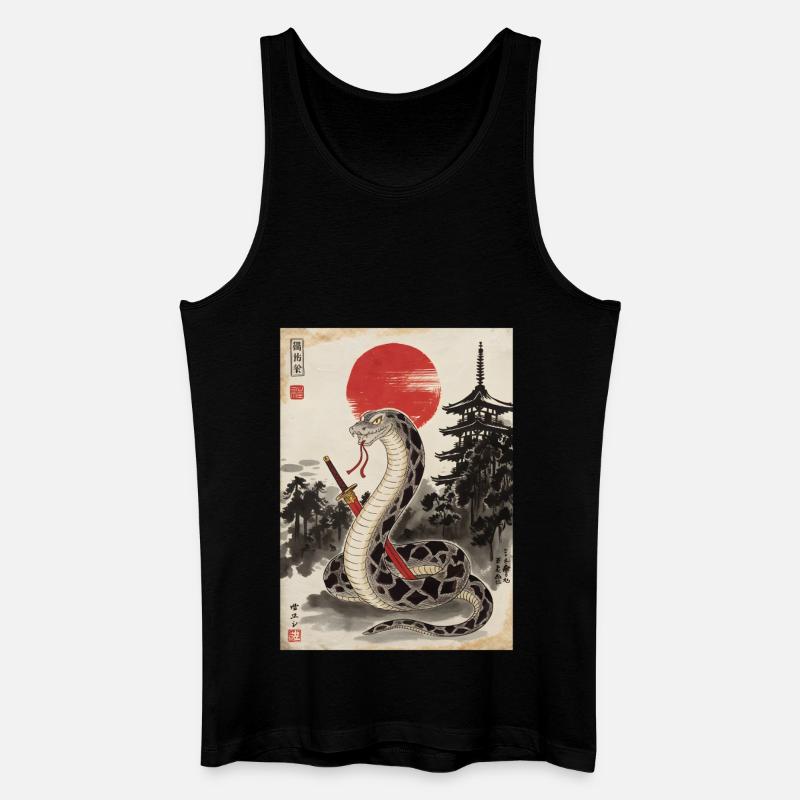 Samurai - Männer Bio Tank Top - Schwarz