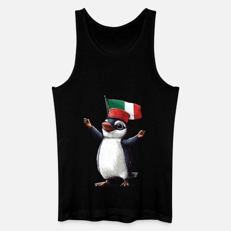 Pinguin - Männer Bio Tank Top - Schwarz