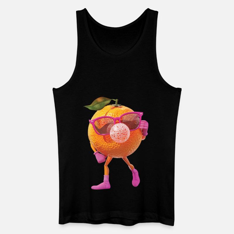 Orange - Männer Bio Tank Top - Schwarz
