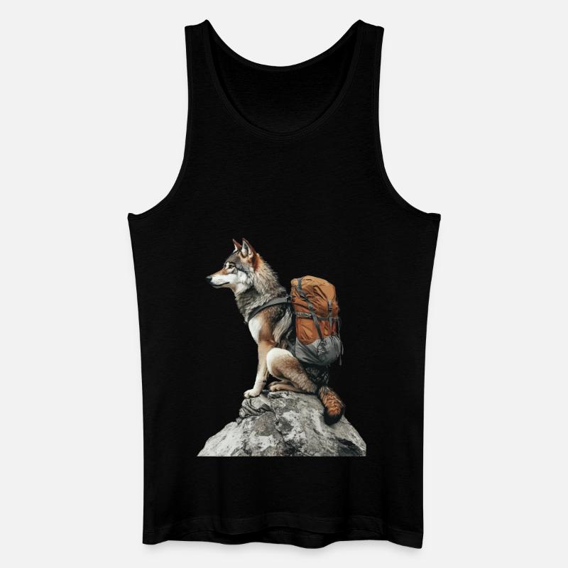 Wolf - Männer Bio Tank Top - Schwarz