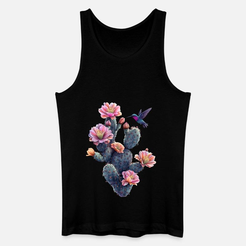 Kaktus - Männer Bio Tank Top - Schwarz