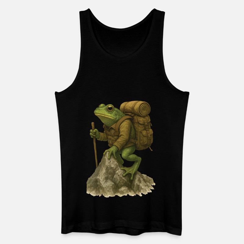 Frosch Wandern - Männer Bio Tank Top - Schwarz