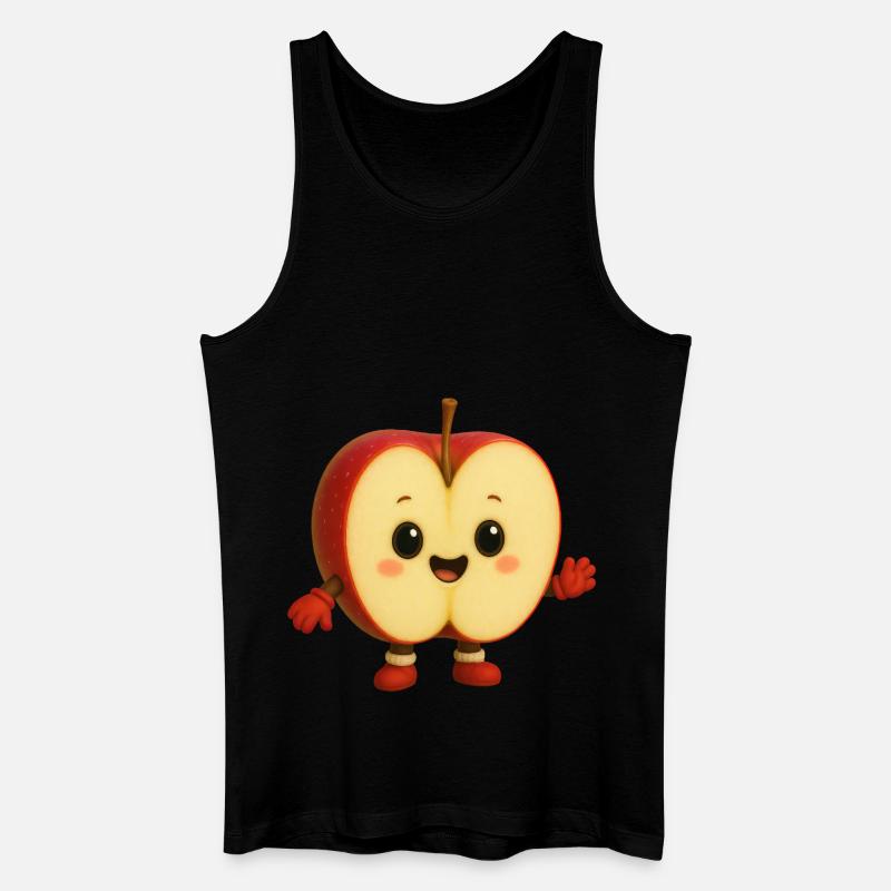 Apfel - Männer Bio Tank Top - Schwarz