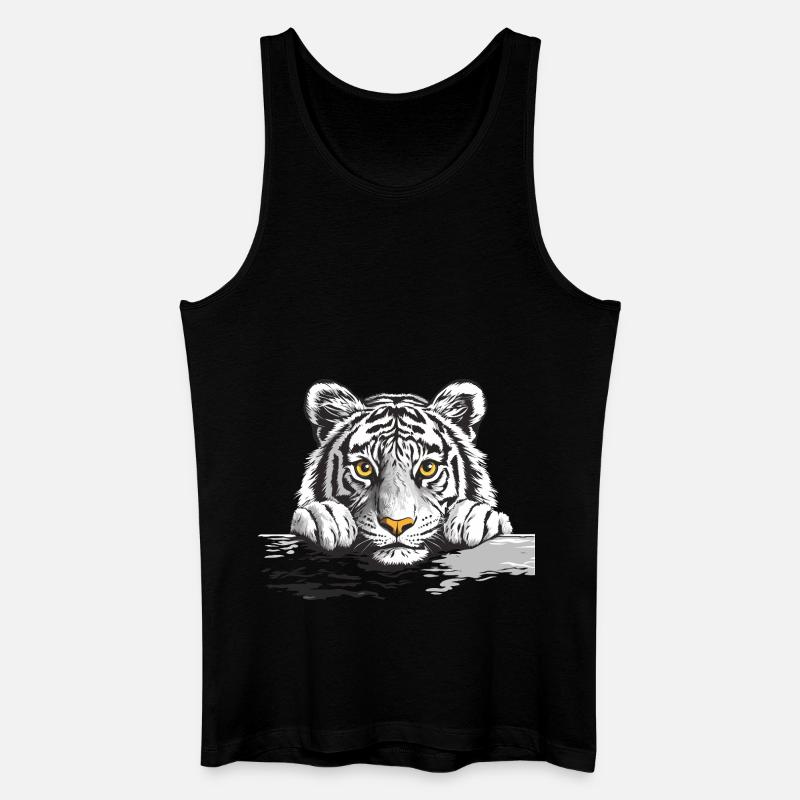 Tiger - Männer Bio Tank Top - Schwarz