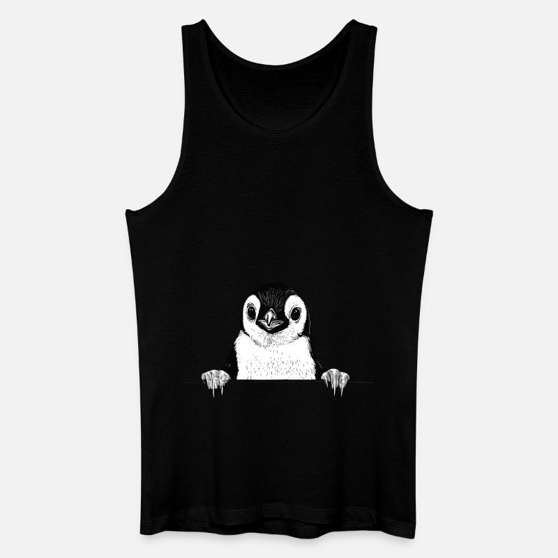 Pinguin - Männer Bio Tank Top - Schwarz