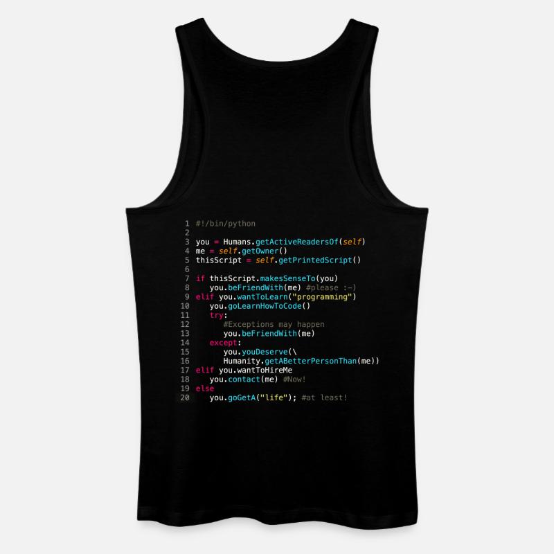 Sei mit Programmierern befreundet (in Python) - Männer Bio Tank Top - Schwarz