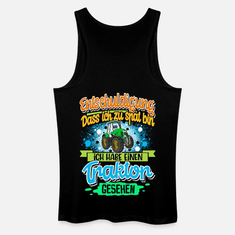 Traktor Lustiger Spruch Kinder - Männer Bio Tank Top - Schwarz