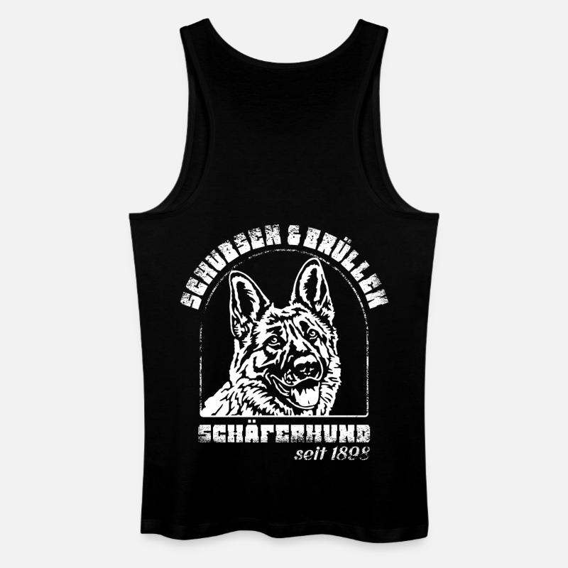 Schubsen und Brüllen Schäferhund - Männer Bio Tank Top - Schwarz