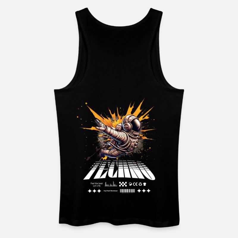 Astronaut im Sprayer-Splash Techno - Männer Bio Tank Top - Schwarz