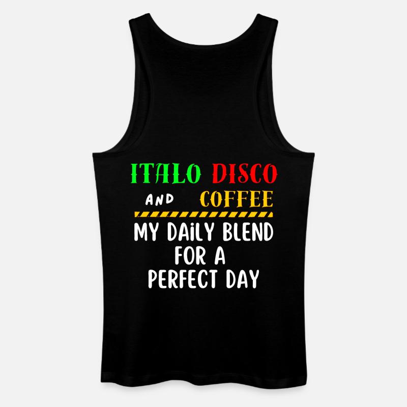 Italo Disco und Kaffeehemd - Männer Bio Tank Top - Schwarz
