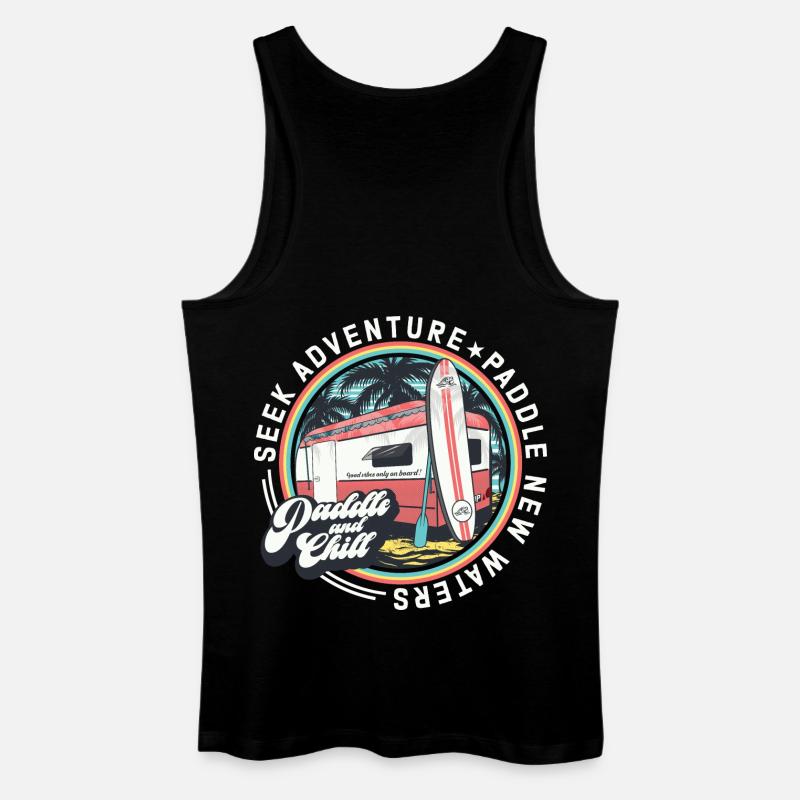 Seek adventure paddle new waters - Männer Bio Tank Top - Schwarz