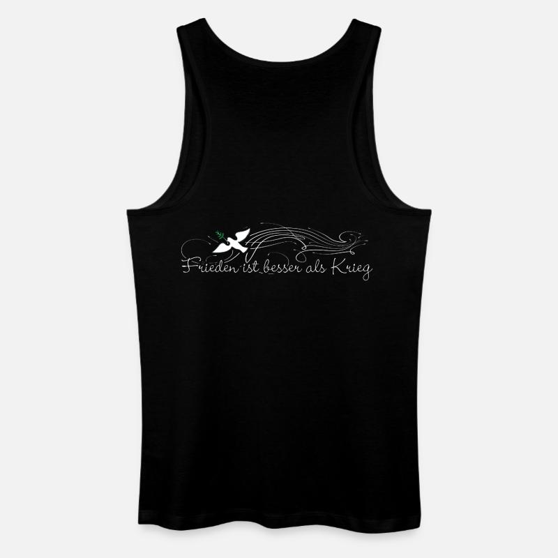Frieden ist besser als Krieg - Männer Bio Tank Top - Schwarz