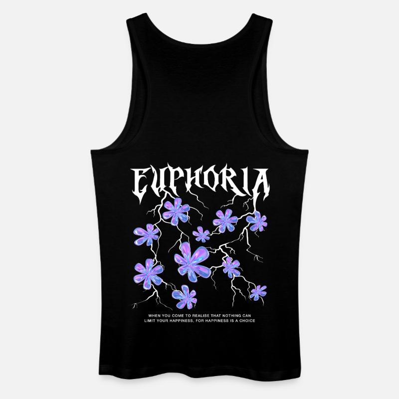 Euphorie Blitzblumen - Männer Bio Tank Top - Schwarz
