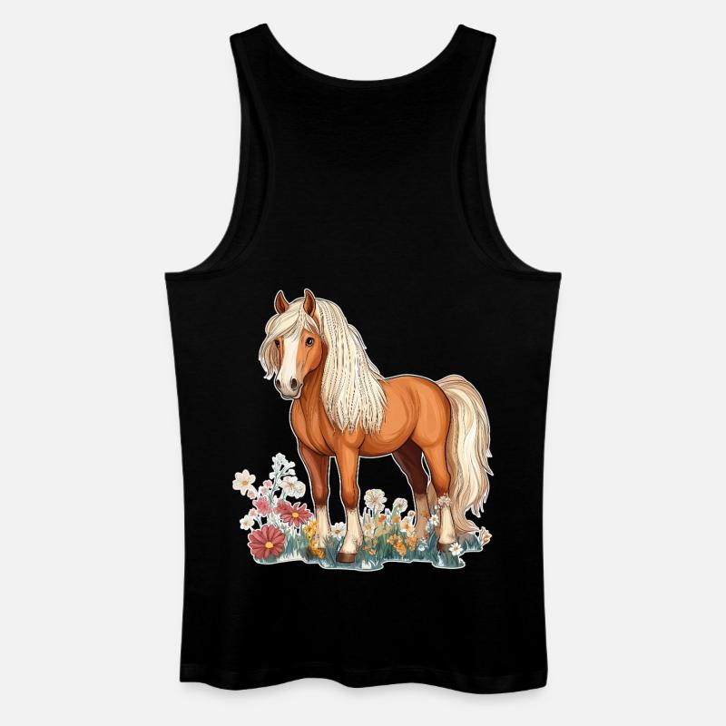 Pferd auf Wiese - Männer Bio Tank Top - Schwarz
