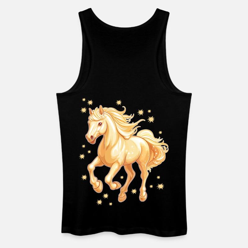 Pferd mit Sternen - Männer Bio Tank Top - Schwarz