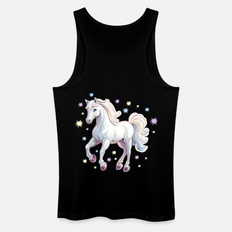 Pferd mit Sternen - Männer Bio Tank Top - Schwarz