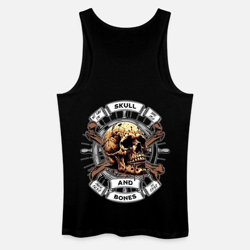 Skull and Bones Pirat - Männer Bio Tank Top - Schwarz