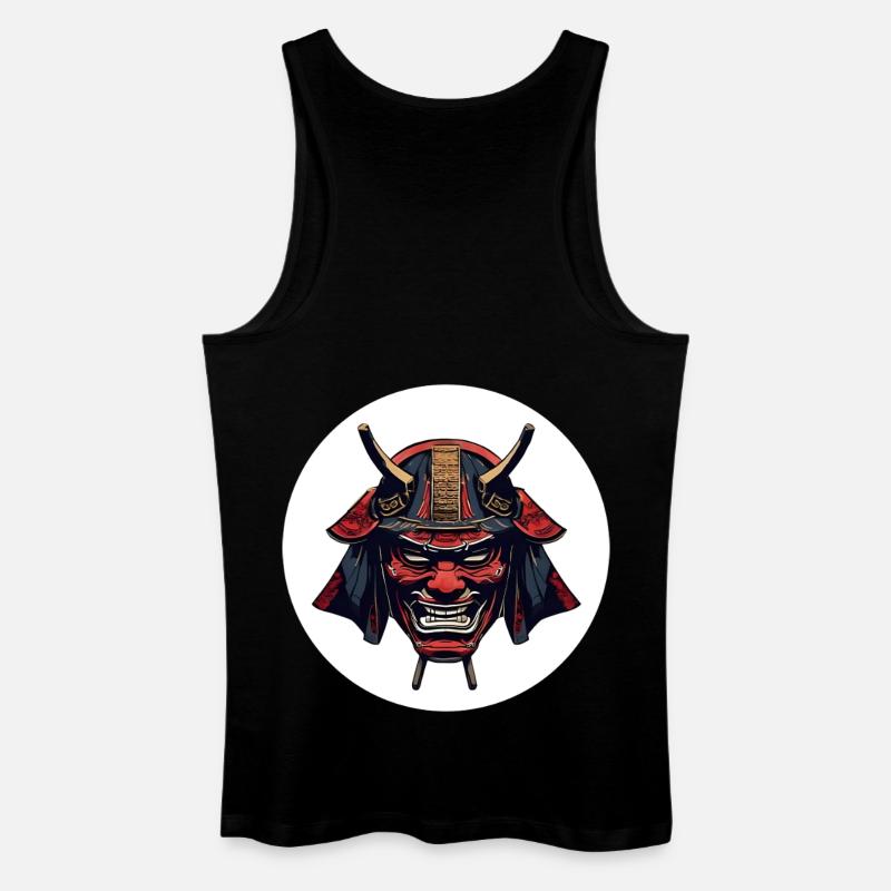 Roter Oni Dämonenhelm - Männer Bio Tank Top - Schwarz