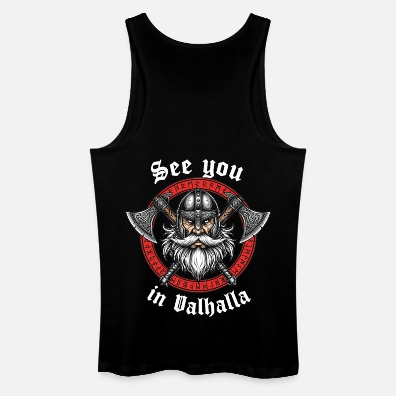 Valhalla Viking Axes Logo - Männer Bio Tank Top - Schwarz