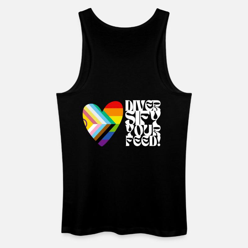 🌈♿ Diversify Your Feed–Progress Pride&Disability - Männer Bio Tank Top - Schwarz