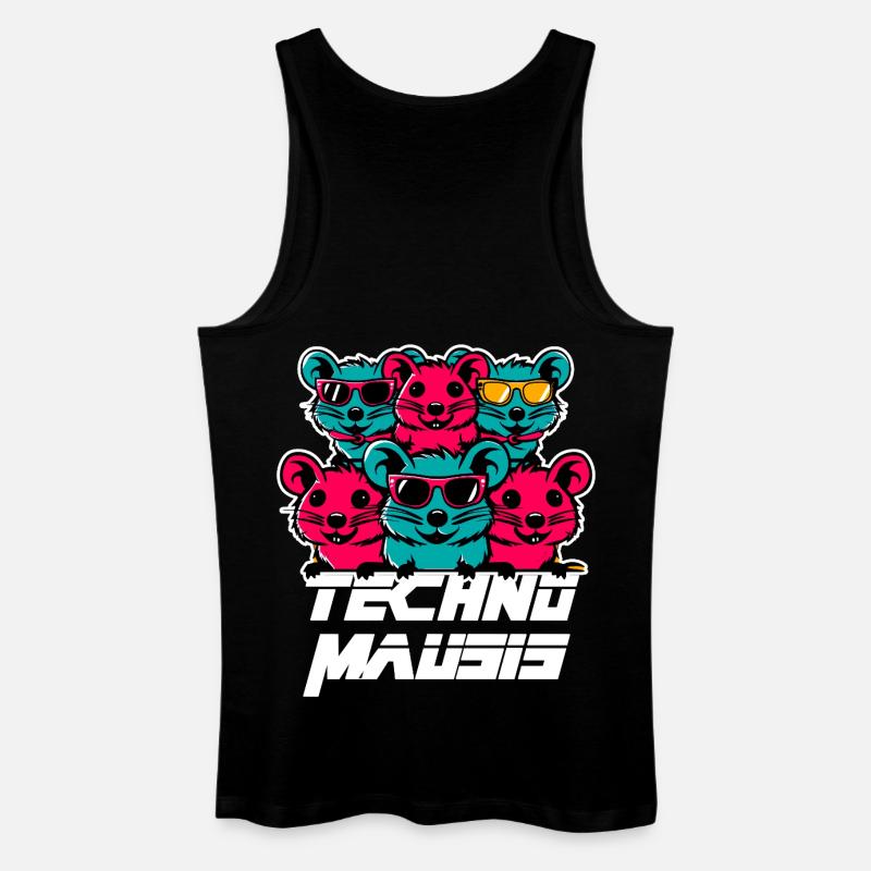Techno Mausis - Männer Bio Tank Top - Schwarz