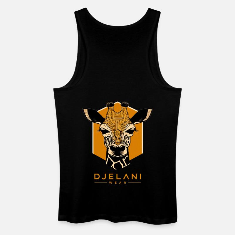 Geometric Giraffe in Ochre - Men’s Organic Tank Top - black