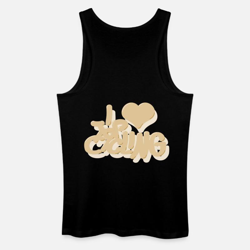 I_love_Cycling_beige - Männer Bio Tank Top - Schwarz