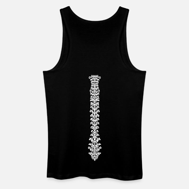Backbone-Wirbelsäulendesign - Männer Bio Tank Top - Schwarz