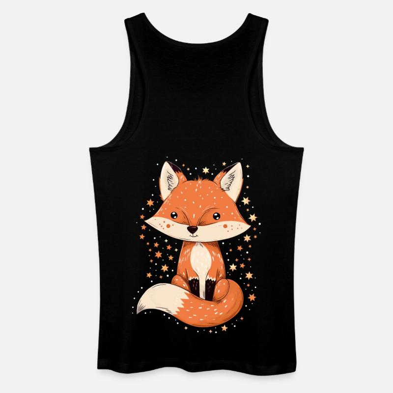 Fuchs mit Sternen - Männer Bio Tank Top - Schwarz