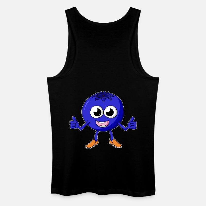 Blaubeere Cartoon - Männer Bio Tank Top - Schwarz