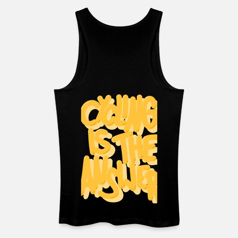 Cycling is the answer gelb - Männer Bio Tank Top - Schwarz