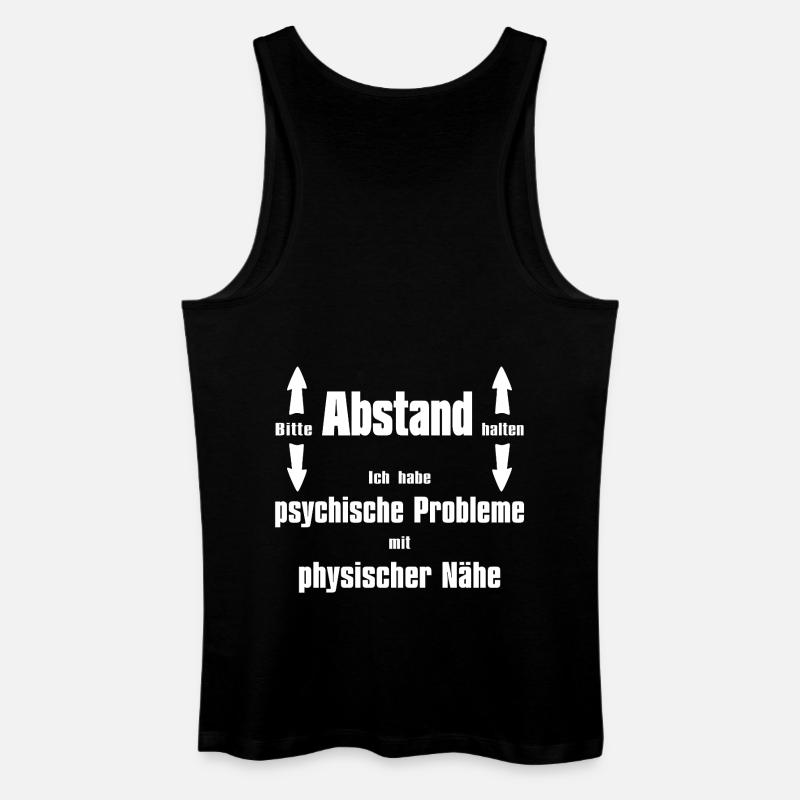 Bitte Abstand halten - Männer Bio Tank Top - Schwarz