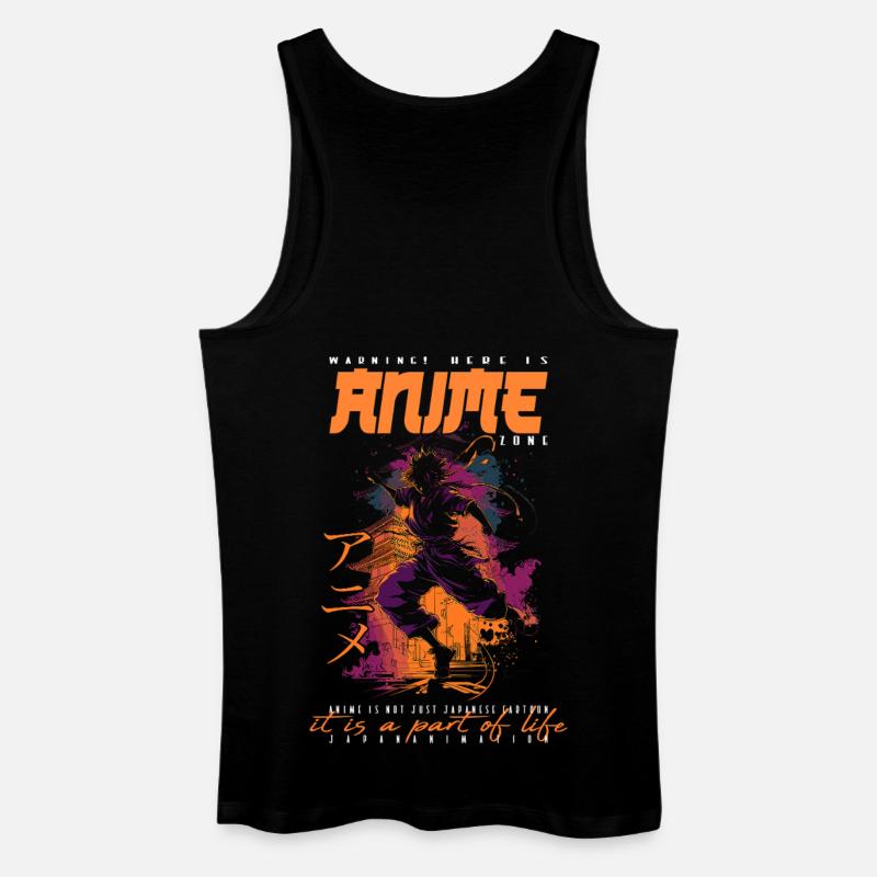 Anime Mann - Männer Bio Tank Top - Schwarz