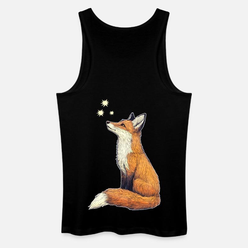 Fuchs mit Sternen - Männer Bio Tank Top - Schwarz