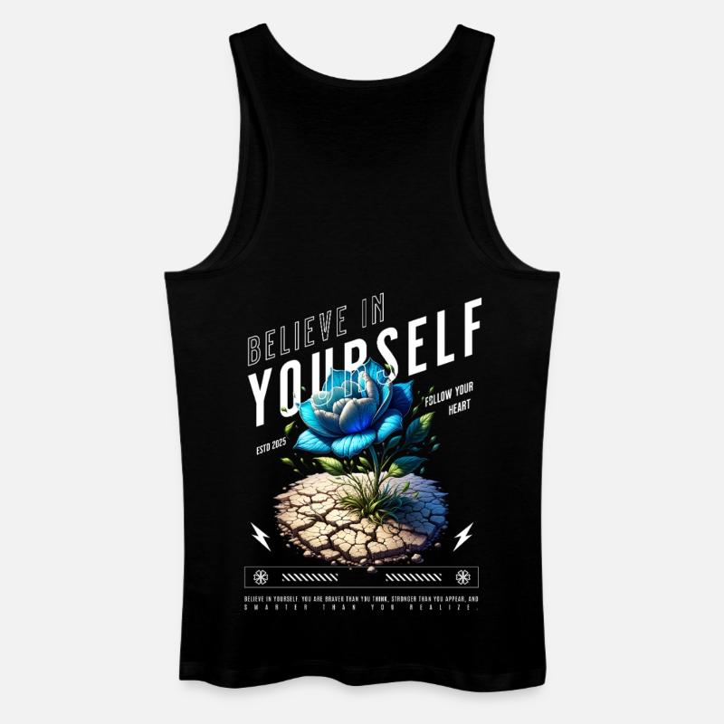 Glaube an dich Selbst Blüte - Männer Bio Tank Top - Schwarz