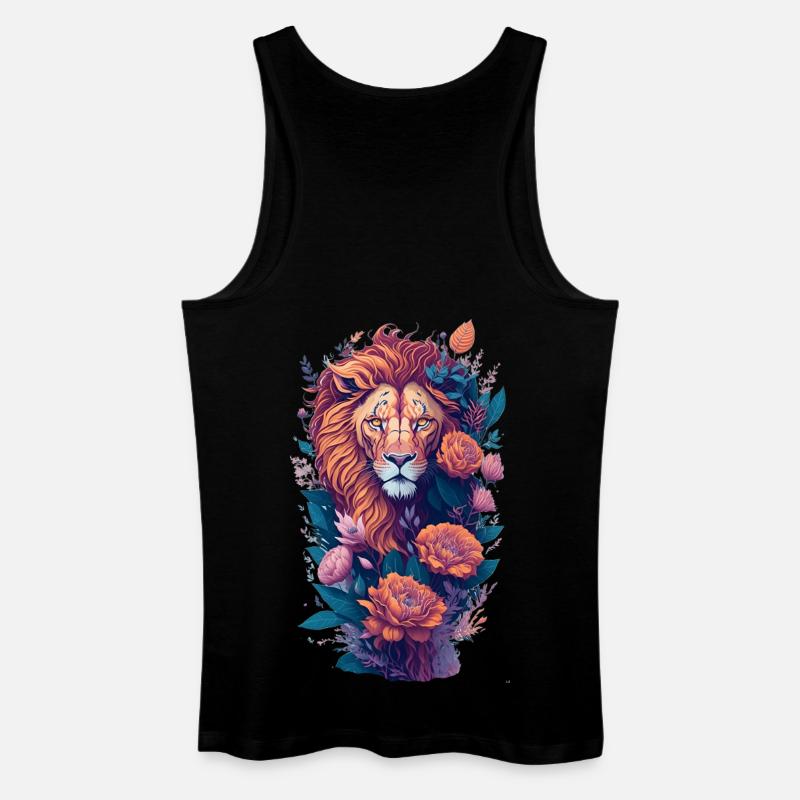 Löwe - Männer Bio Tank Top - Schwarz