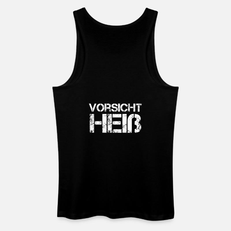vorsicht heiss - Männer Bio Tank Top - Schwarz