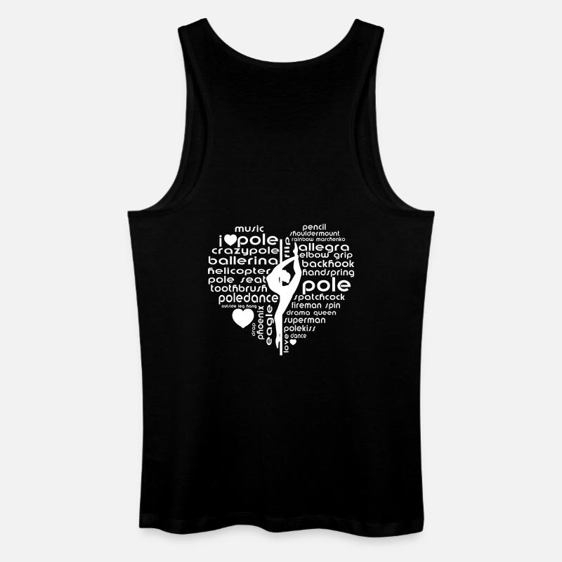 Pole Dance Herz Silhouette Wortdesign - Männer Bio Tank Top - Schwarz