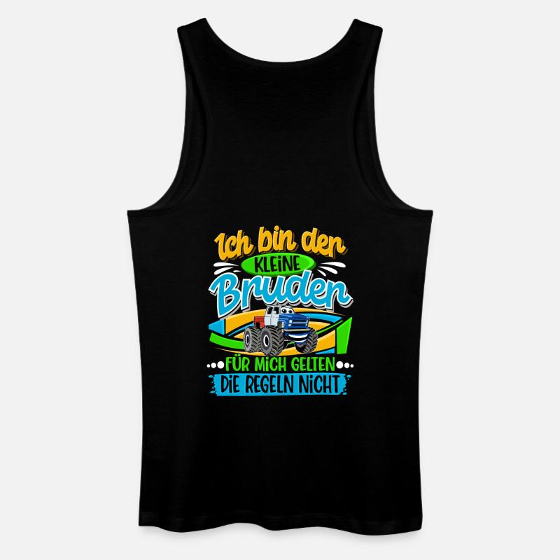 Kleiner Bruder Monstertruck - Männer Bio Tank Top - Schwarz