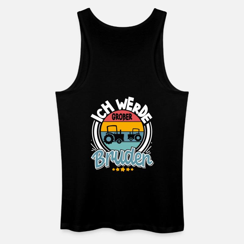 Ich Werde Großer Bruder Traktor - Männer Bio Tank Top - Schwarz