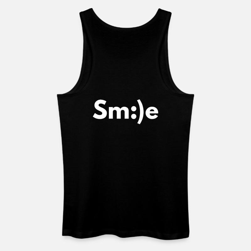 Lächeln, lächeln, lächeln - Männer Bio Tank Top - Schwarz