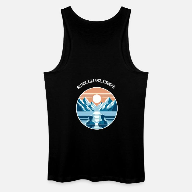 Eisbaden mit Bergpanorama Regenration Wellness  - Männer Bio Tank Top - Schwarz