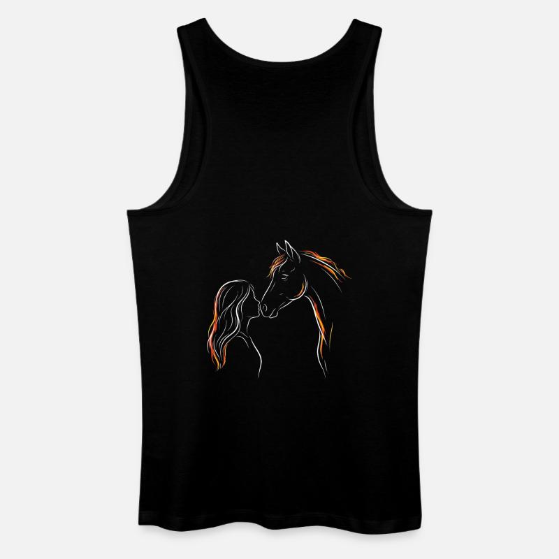 Pferdemädchen-Silhouette - Männer Bio Tank Top - Schwarz