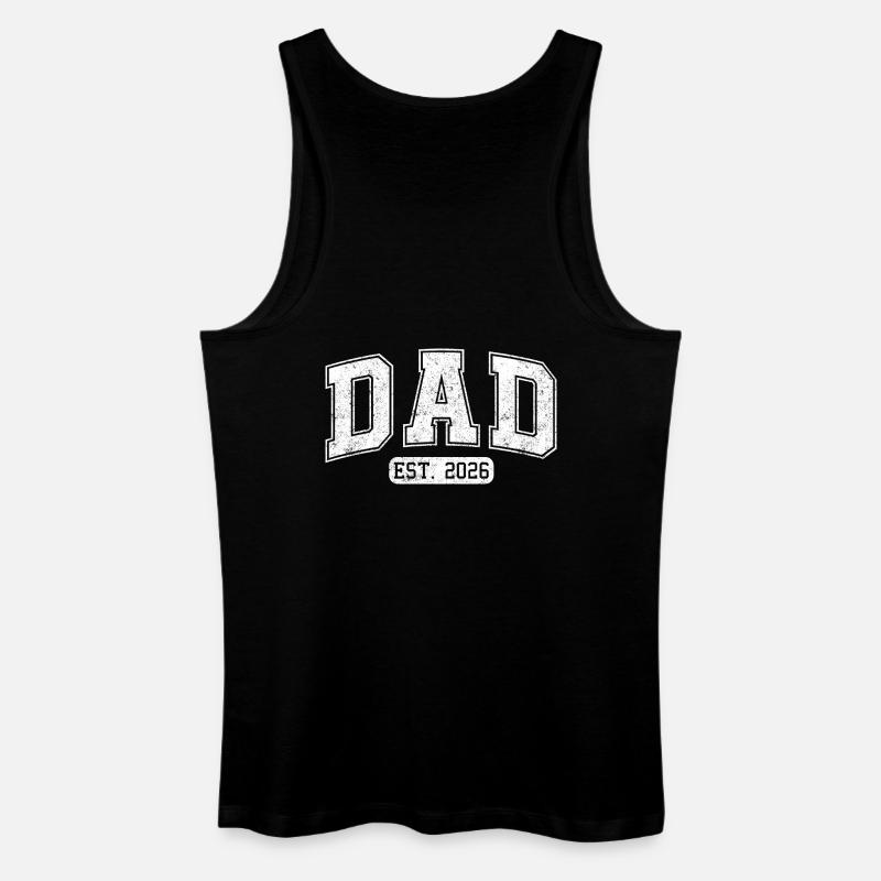 Dad 2026 Dad est 2026 - Männer Bio Tank Top - Schwarz